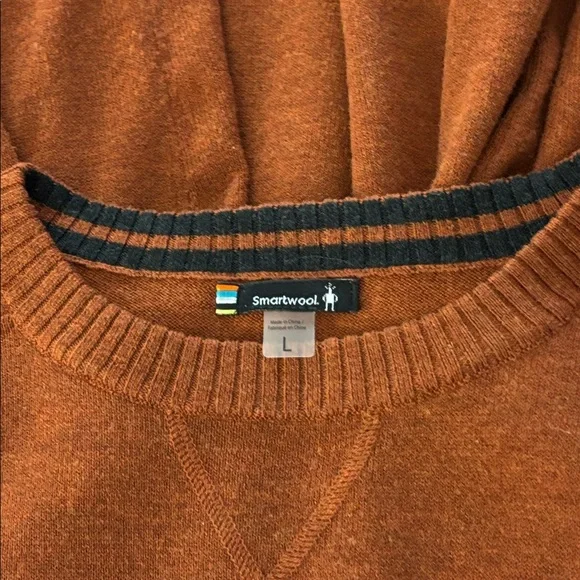 Smart wool Rust Orange Long Sleeve Sweater - Picture 2 of 3